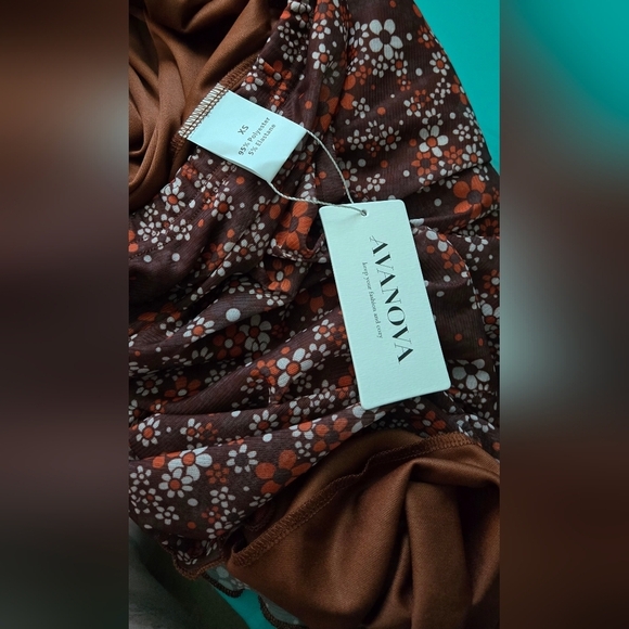 Avanova Women Ditsy Floral Bohemian Mesh Midi Skirt #729 - Picture 2 of 9